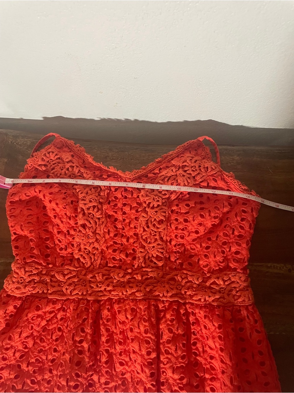 Japna Orange Eyelet Crochet Peplum Cami Tank | Large | 100% Cotton - Picture 13 of 15